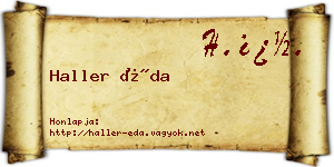 Haller Éda névjegykártya